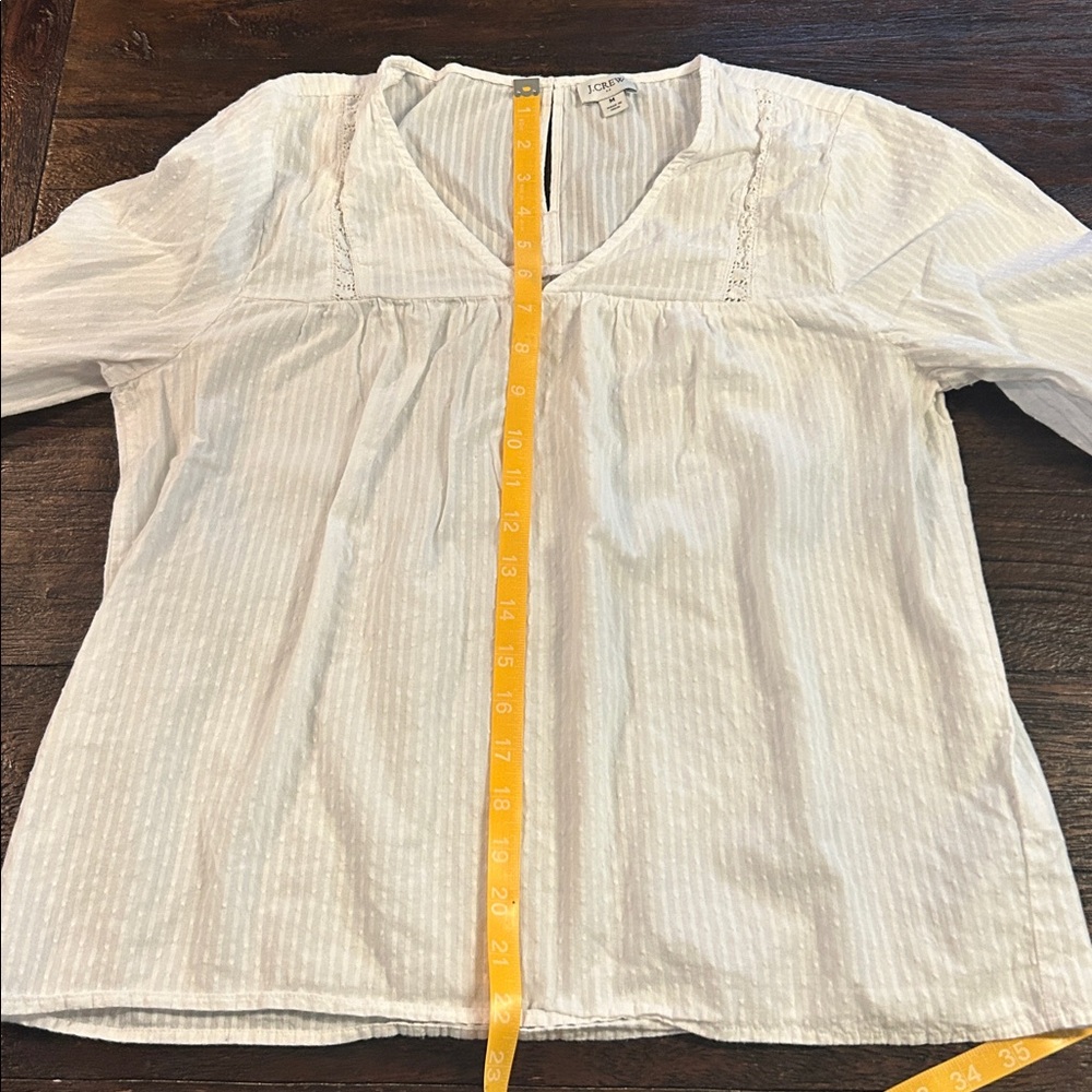 J. Crew White Cotton Peasant Top - Picture 8 of 9